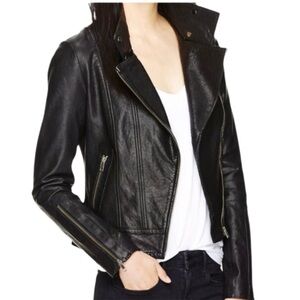 MARC NY Andrew Marc Black Leather Biker Jacket